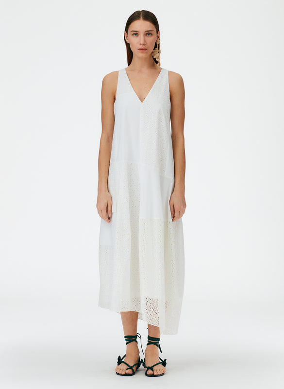 Silk Cotton Eyelet Dress