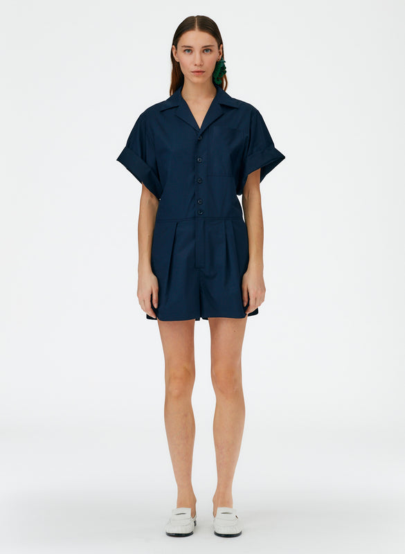 Eco Poplin Short Jumpsuit