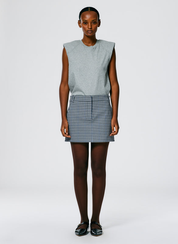 Gingham Suiting Mini Trouser Skirt