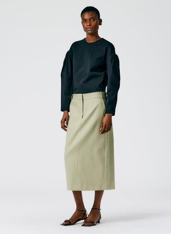 Margaux Twill Midi Trouser Skirt