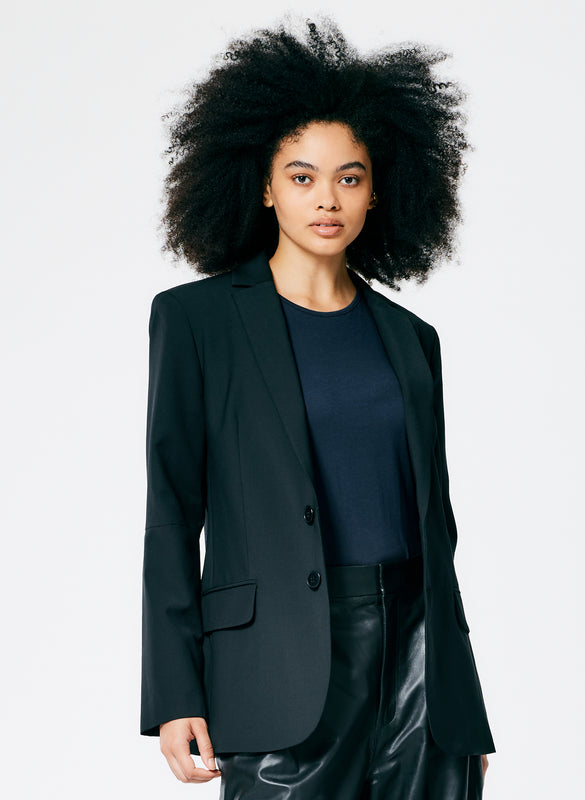 Tropical Wool Cutout Sleeve Marlon Blazer