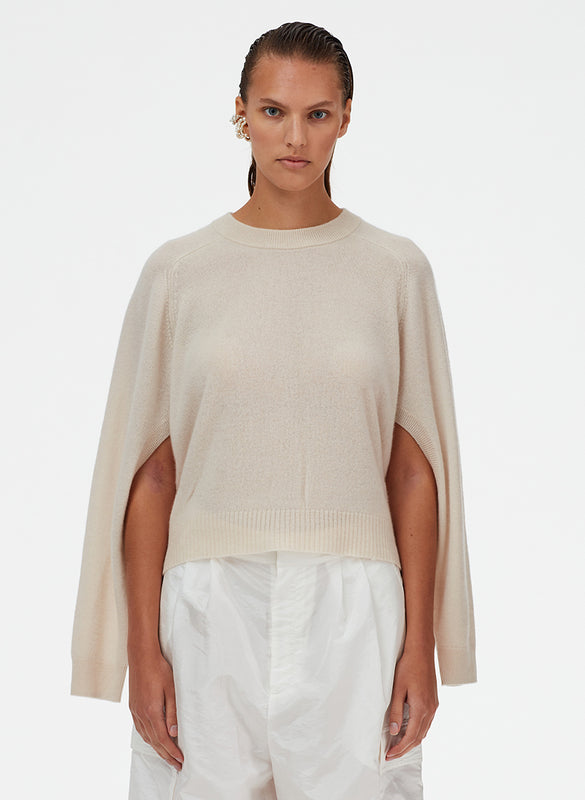 Feather Weight Cashmere Open Sleeve Cocoon Sweater