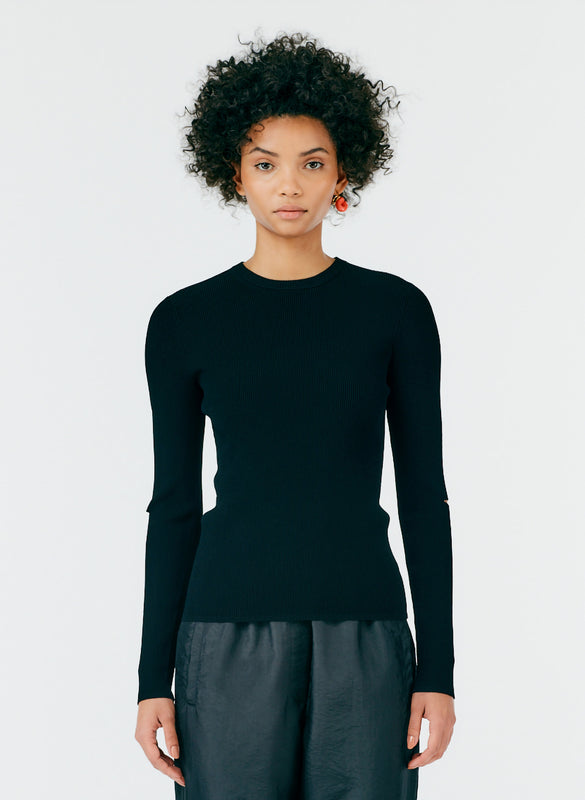 Giselle Slash Cutout Crewneck Pullover