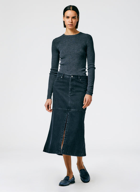 Black Denim Skirt