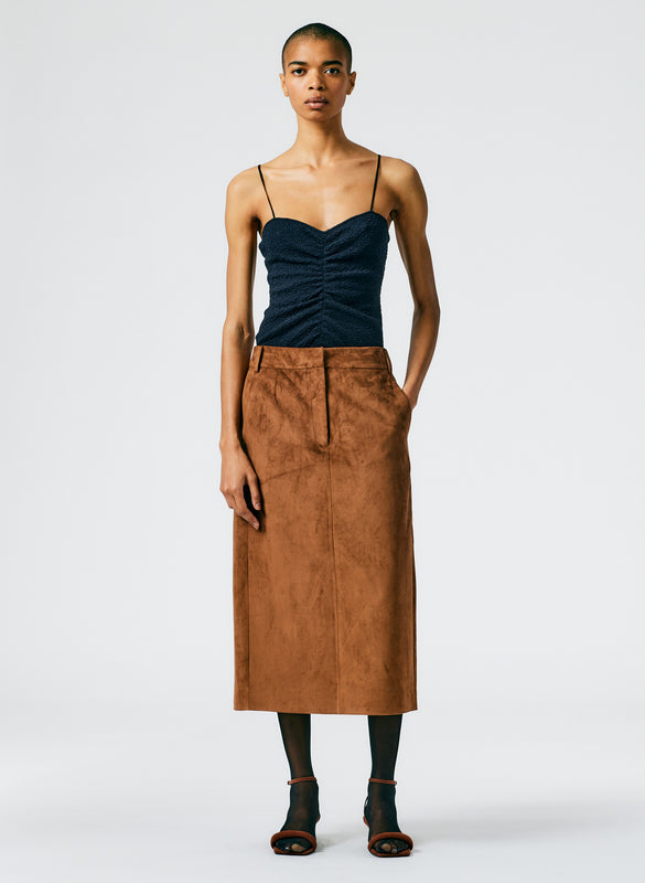 Ultrasuede Midi Trouser Skirt