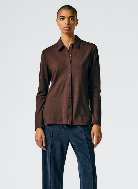 Wool Jersey Slim Shirt