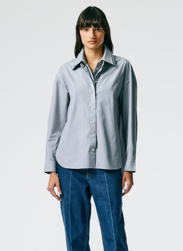 Micro Stripe Double Collar Shirt