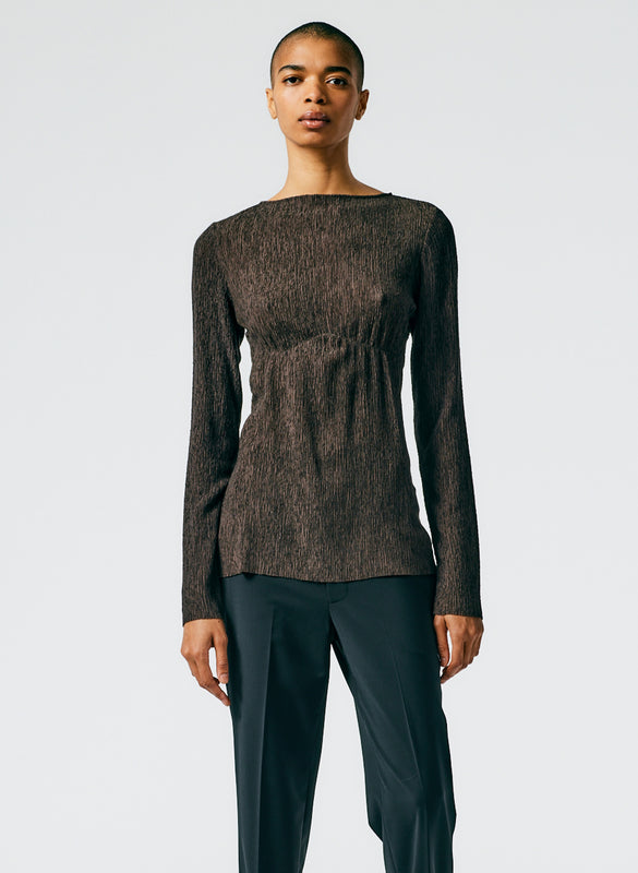 Sage Crinkle Lyocell Boatneck T-Shirt