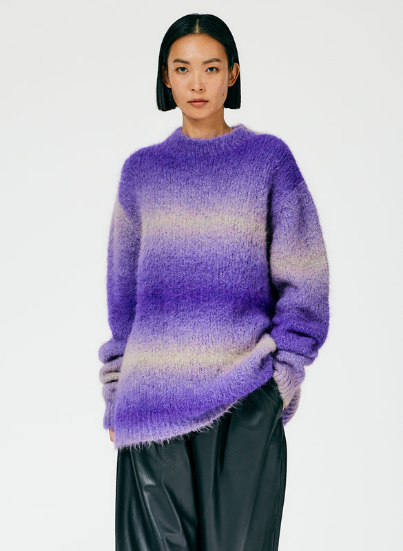 Ombre Superfine Alpaca Funnel Neck Pullover