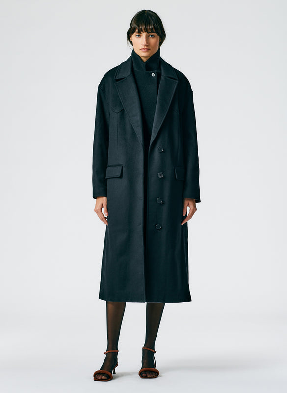 Recycled Wool Cashmere Liam Western Seamed Coat