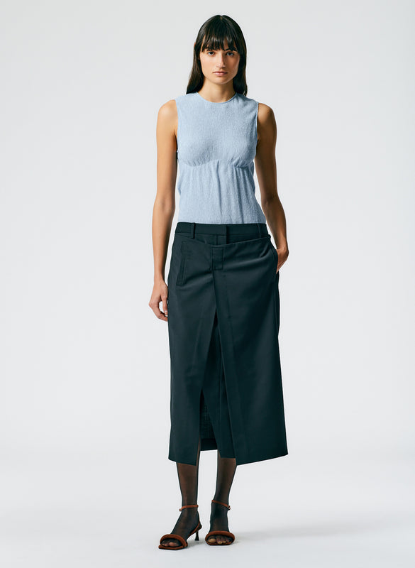 Tropical Wool Wrap Trouser Skirt