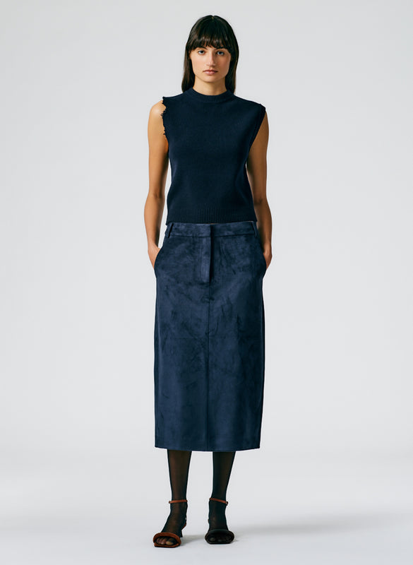 Ultrasuede Midi Trouser Skirt