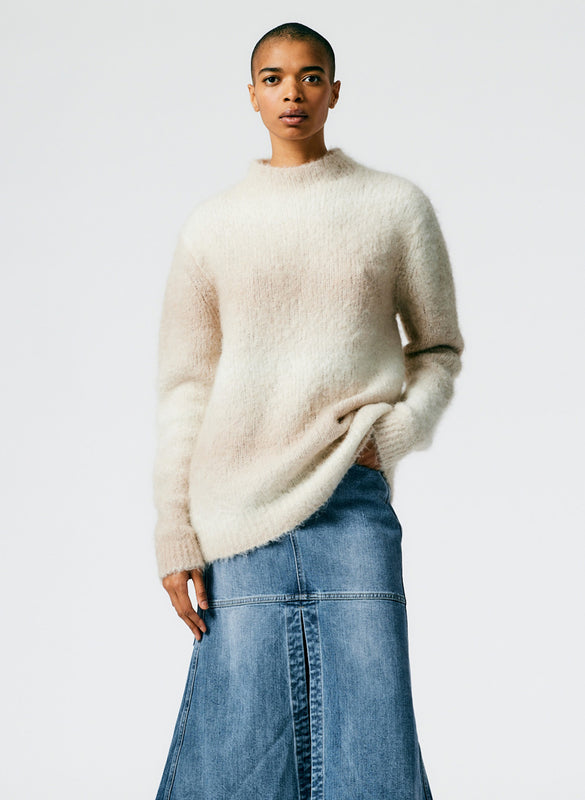 Ombre Superfine Alpaca Funnel Neck Pullover