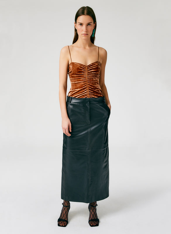 Leather Maxi Trouser Skirt