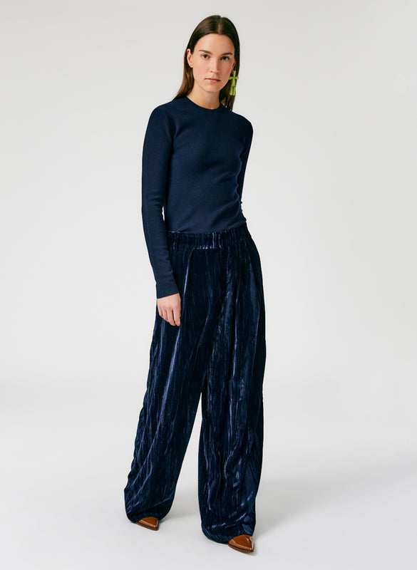 Creased Velvet Stella Pant