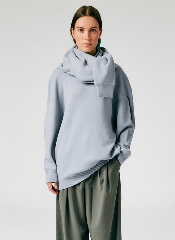 Airy Extrafine Wool Circular Origami Pullover