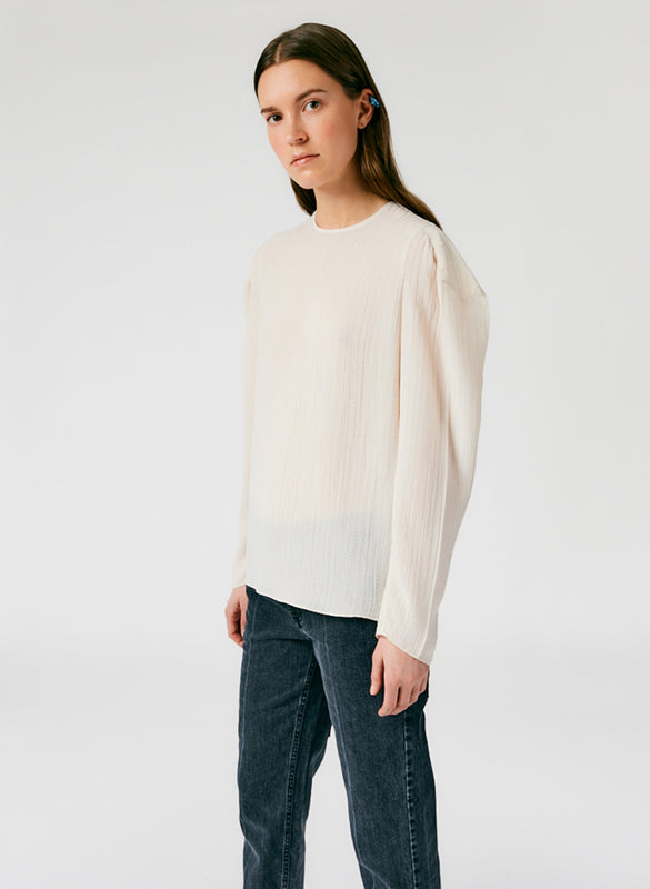 Matte Crinkle Long Square Sleeve Top