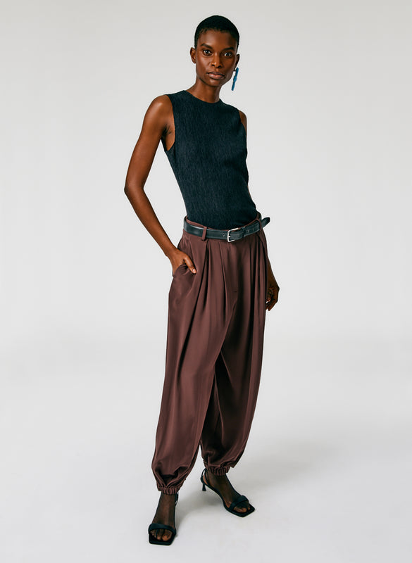 Eco Silk Pleated Balloon Pant - Regular