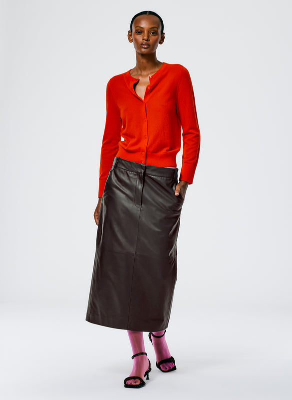 Leather Midi Trouser Skirt