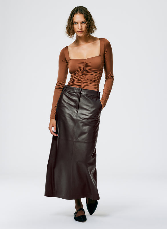 Leather Maxi Trouser Skirt