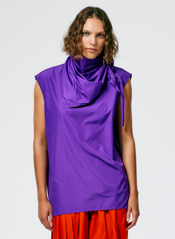 Italian Sporty Nylon Sleeveless Cocoon Top