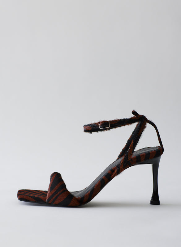 Pony Hair Zebra Print Hugh Sandal