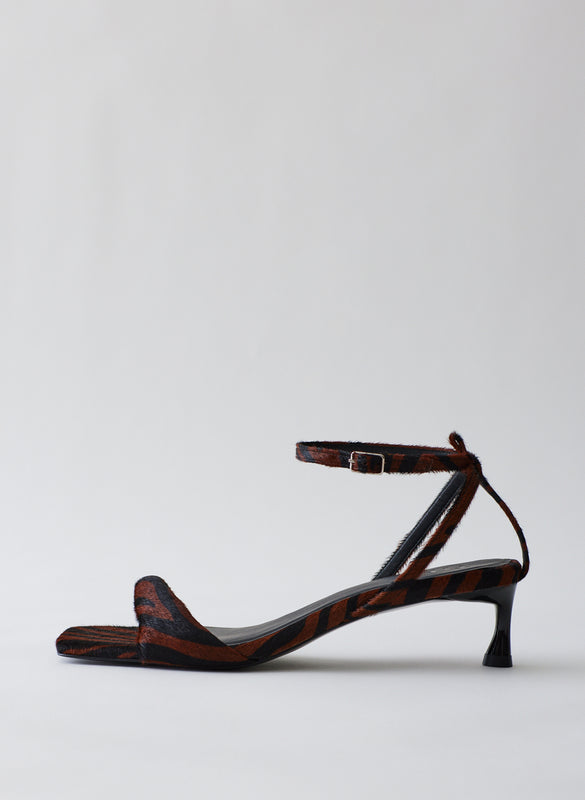 Pony Hair Zebra Print Cameron Sandal