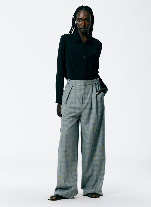 Menswear Suiting Asymmetrical Pleat Stella Pant