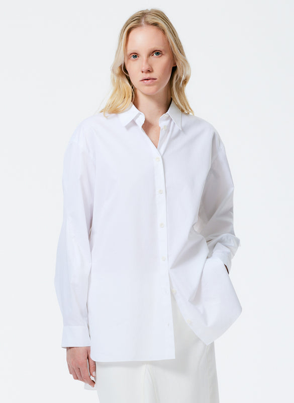 Eco Poplin Twisted Sleeve Shirt