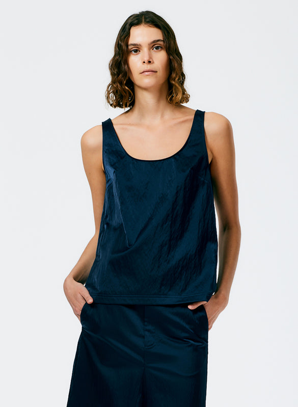 Luxe Eco Satin Nylon Scoopneck Tank