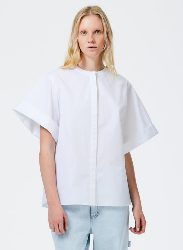 Eco Poplin Rolled Sleeve Shirt