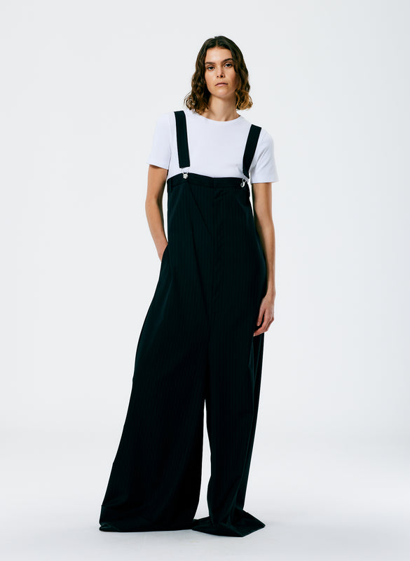 Dominic Pinstripe Overall Wide Leg Pant